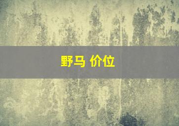 野马 价位